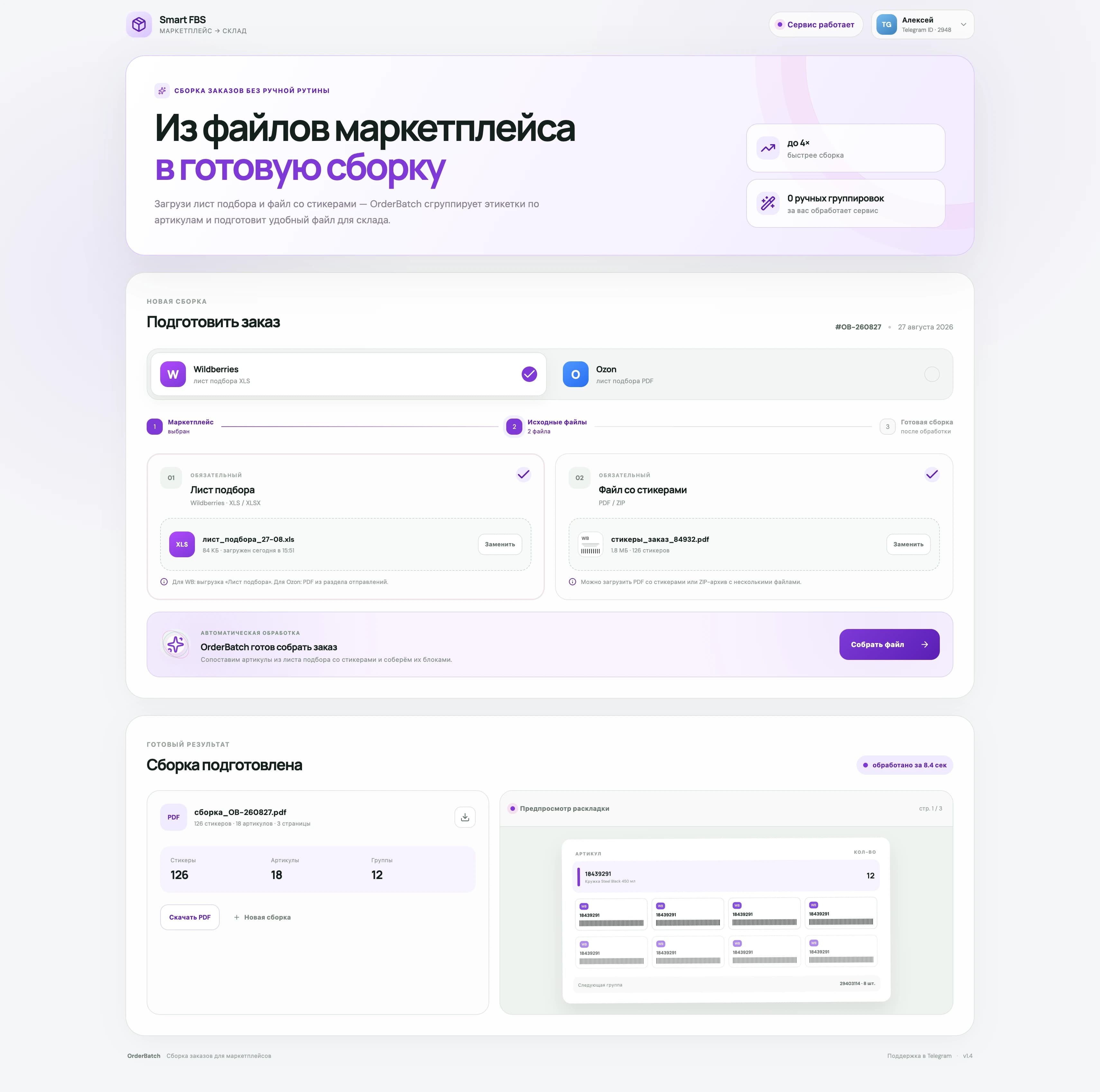 Скриншот проекта Smart FBS